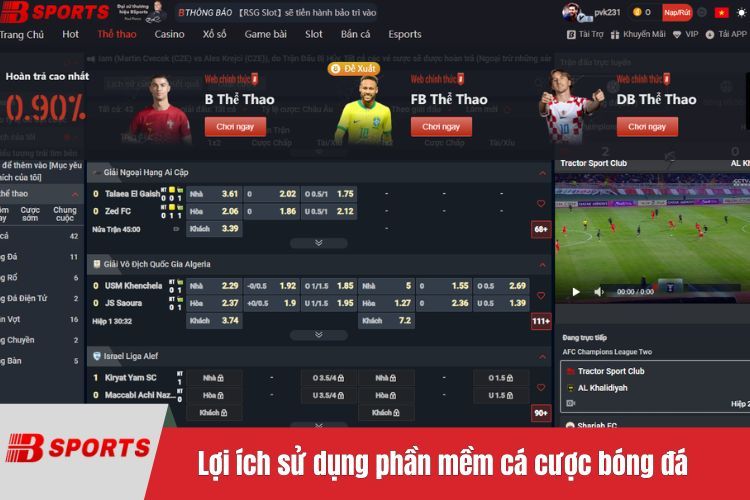 Lợi ích sử dụng phần mềm cá cược bóng đá